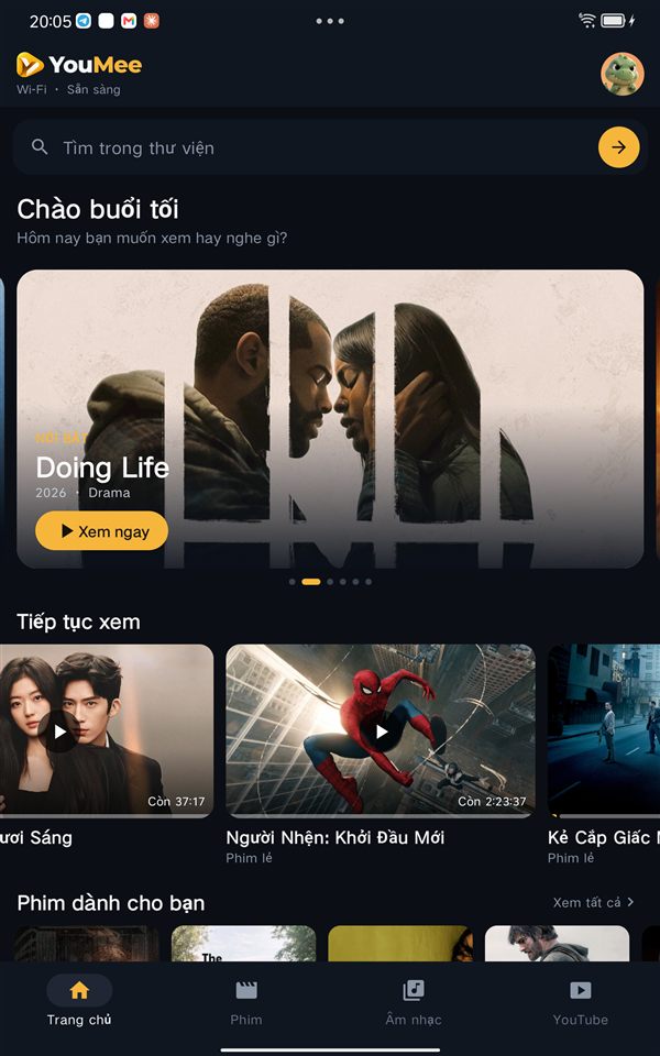 Trang chủ ứng dụng YouMee trên Android